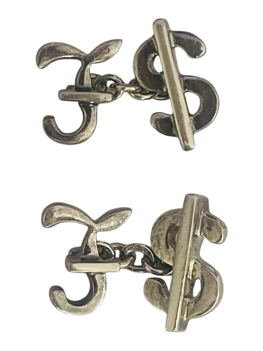 Links of London Sterling Silver Cufflinks 925 Dollar Pound Sign Vintage 1992
